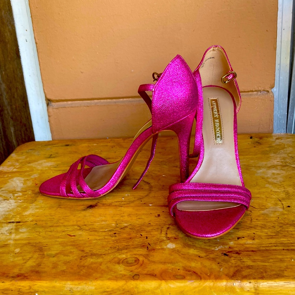 Pink high heels shoes